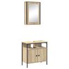 vidaXL Ensemble de mobilier de salle de bain avec &eacute;tag&egrave;re 2 pcs Marron