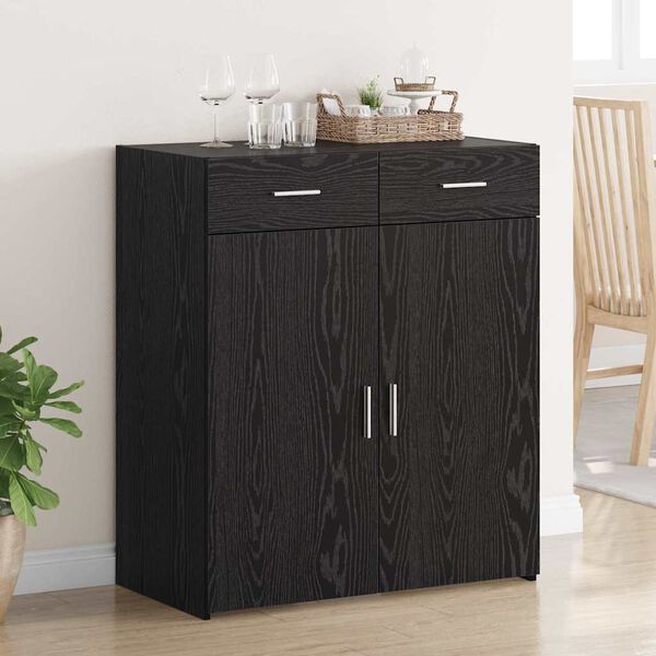 vidaXL Armoire de rangement avec tiroir Ch&ecirc;ne noir 80 x 42.5 x 93.5 cm