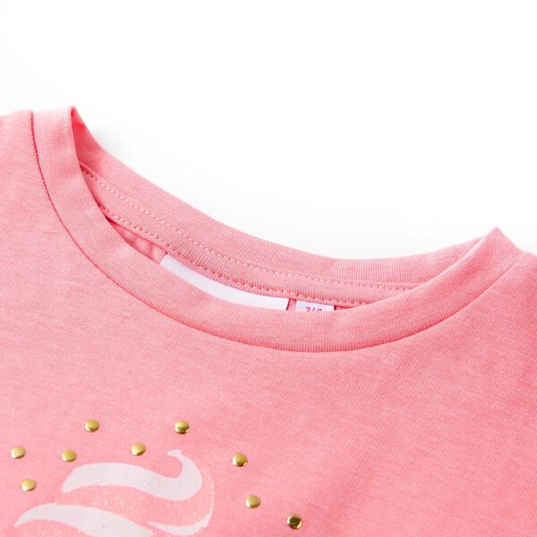 T-shirt pour enfants rose fluo vif 92