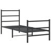 vidaXL Cadre de lit m&eacute;tal sans matelas avec pied de lit noir 75x190 cm