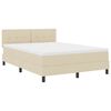 vidaXL Lit &agrave; ressorts avec bandes LED Cr&egrave;me 140 x 190 cm tissu