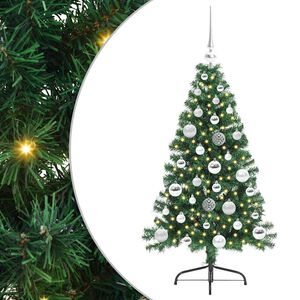 vidaXL Sapin de No&euml;l artificiel pr&eacute;-&eacute;clair&eacute; Vert 120 cm PVC
