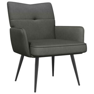 vidaXL Fauteuil Gris fonc&eacute; Tissu en velours c&ocirc;tel&eacute;