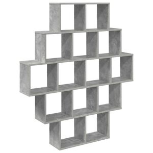 vidaXL &Eacute;tag&egrave;re Murale Gris b&eacute;ton 120 x 20 x 136 cm Bois d'ing&eacute;nierie