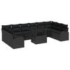 vidaXL Ensemble de canapé de jardin 11 pcs Noir polyrotin