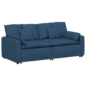 vidaXL Canap&eacute; modulable avec coussins bleus