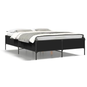 vidaXL Cadre de lit sans matelas noir 140x190 cm