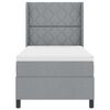vidaXL Lit &agrave; ressorts avec matelas Gris clair 90 x 200 cm tissu