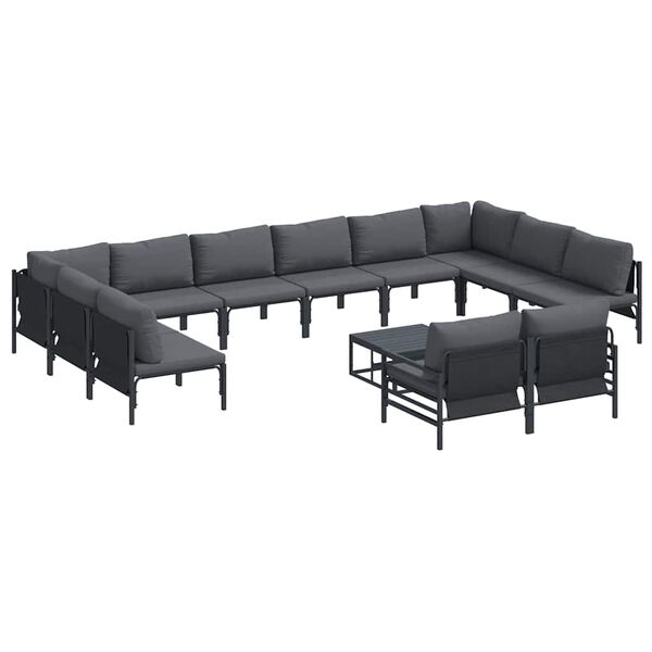 vidaXL Ensemble de canapé de jardin Anthracite Acier