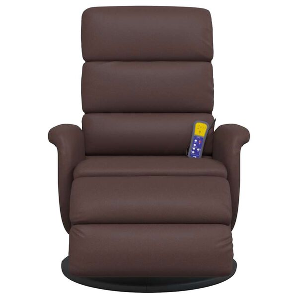 vidaXL Fauteuil inclinable de massage repose-pieds marron similicuir