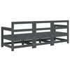 vidaXL Salon de jardin 3 pcs gris bois massif de pin