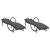 vidaXL Chaises longues lot de 2 avec coussins gris r&eacute;sine tress&eacute;e