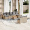 vidaXL Salon de jardin et coussins 10 pcs m&eacute;lange beige r&eacute;sine tress&eacute;e