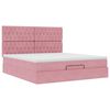 vidaXL Cadre de lit ottoman avec matelas rose 160x200 cm velours