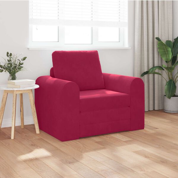 vidaXL Canap&eacute;-Lit Bordeaux 98 x 71 x 83 cm Velours