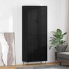 vidaXL Haut Armoire 2 pcs Ch&ecirc;ne noir Bois d'ing&eacute;nierie et verre