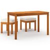 vidaXL Ensemble &agrave; manger de jardin 3 pcs et coussins Acacia solide