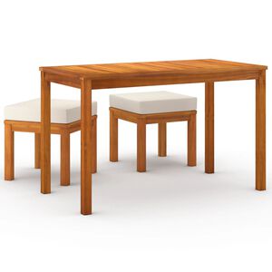 vidaXL Ensemble &agrave; manger de jardin 3 pcs et coussins Acacia solide