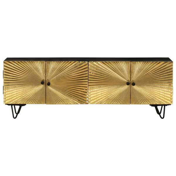 vidaXL Meuble TV 130x30x45 cm Bois massif de manguier