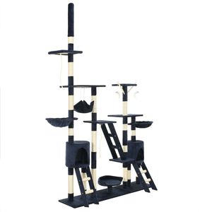 vidaXL Arbre &agrave; chat avec griffoirs en sisal 230-250 cm Bleu