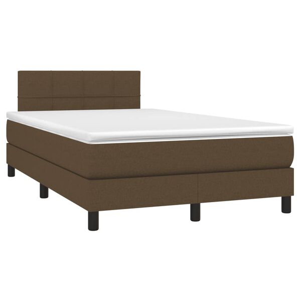 vidaXL Sommier &agrave; lattes de lit et matelas marron fonc&eacute; 120x190cm tissu