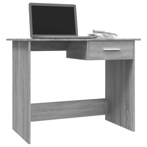vidaXL Bureau Sonoma gris 100x50x76 cm Bois d'ing&eacute;nierie