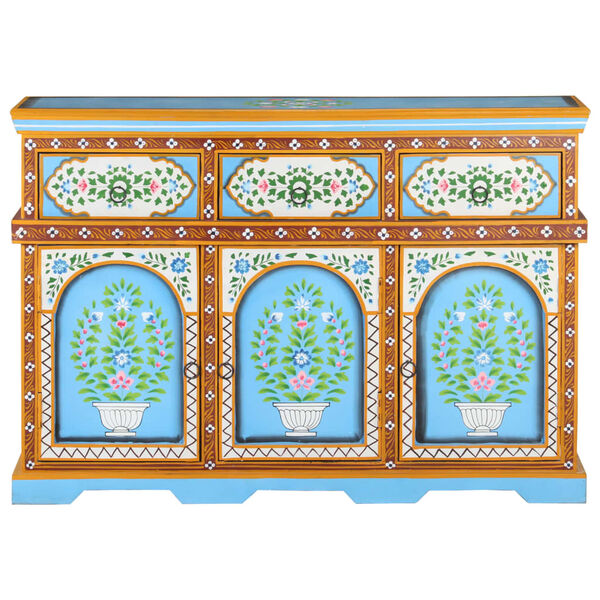 vidaXL Buffet peint &agrave; la main Multicolore 110x30x76cm Bois de manguier