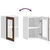 vidaXL Armoire murale de cuisine et porte en verre Porto chêne marron