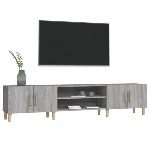 vidaXL Meuble TV sonoma gris 180x31,5x40 cm bois d'ingénierie