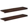 vidaXL Marches d'escalier 2 pi&egrave;ces 100 x 30 x 2 cm Marron fonc&eacute;