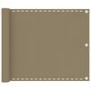 vidaXL &Eacute;cran de balcon Taupe 75x600 cm PEHD