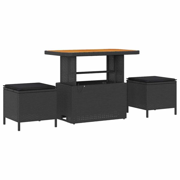 vidaXL Ensemble de canap&eacute; de jardin avec coussin 9 pcs Noir