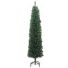 vidaXL Sapin de Noël artificiel mince avec support vert 180 cm PVC