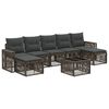 vidaXL Ensemble de canap&eacute; de jardin 8 pcs Gris et Gris fonc&eacute; polyrotin
