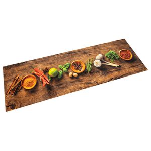 vidaXL Tapis de cuisine lavable impression d'&eacute;pices 45x150 cm velours