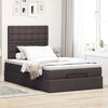 vidaXL Cadre de lit ottoman avec matelas marron fonc&eacute; 120x200 cm tissu