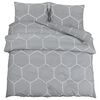 vidaXL Ensemble de housse de couette Gris 200x200 cm Coton