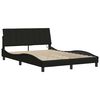 vidaXL Cadre de lit sans matelas Hanko noir 140x190 cm tissu