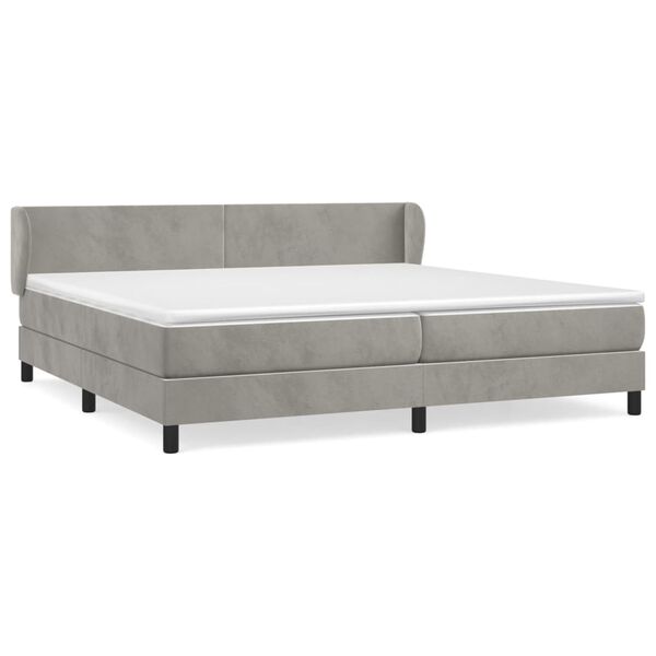 vidaXL Sommier &agrave; lattes de lit et matelas Gris clair 200x200cm Velours