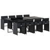 vidaXL Ensemble &agrave; manger de jardin 9pcs coussins noir r&eacute;sine tress&eacute;e