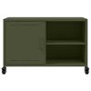 vidaXL Meuble TV vert olive 68x39x43,5 cm acier