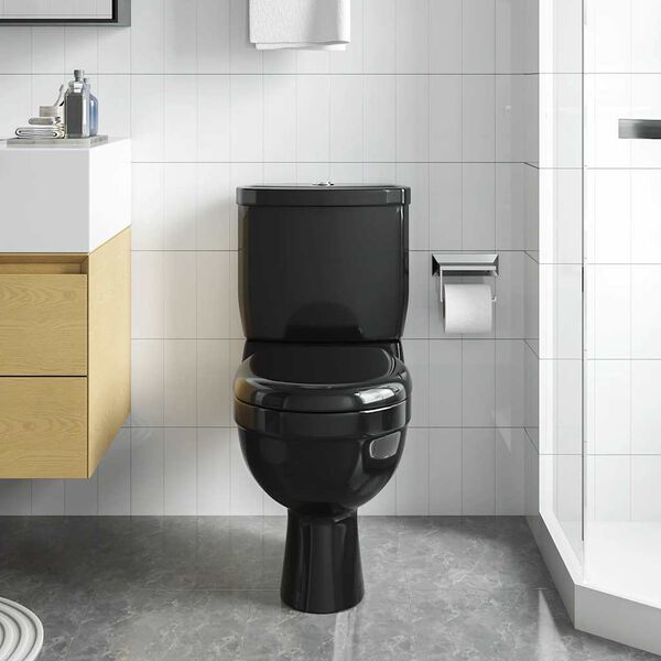 vidaXL Toilette avec r&eacute;servoir Noir