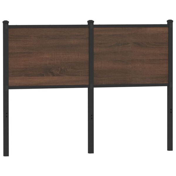 vidaXL T&ecirc;te de lit ch&ecirc;ne marron 120 cm bois d'ing&eacute;nierie et acier