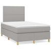 vidaXL Sommier &agrave; lattes de lit et matelas gris clair 120x190 cm tissu