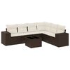 vidaXL Salon de jardin avec coussins 7 pcs marron r&eacute;sine tress&eacute;e
