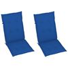 vidaXL Chaises de jardin lot de 2 et coussins bleu royal Bois de teck