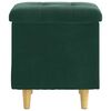 vidaXL Pouf de rangement Vert fonc&eacute; 40 x 40 x 45 cm Velours