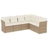 vidaXL Salon de jardin avec coussins 6 pcs beige r&eacute;sine tress&eacute;e