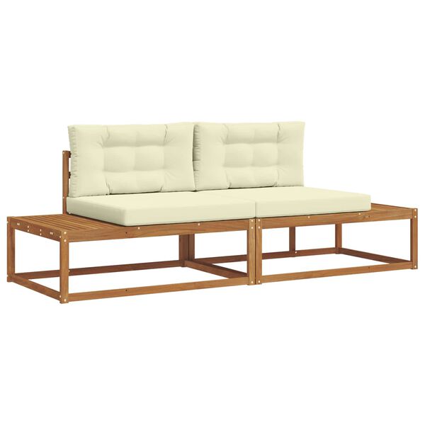 vidaXL Ensemble de canap&eacute;s d'ext&eacute;rieur 2 Pi&egrave;ce Naturel et Cr&egrave;me