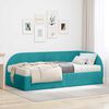 vidaXL Cadre de lit d'angle avec matelas 2 pcs Turquoise Velours